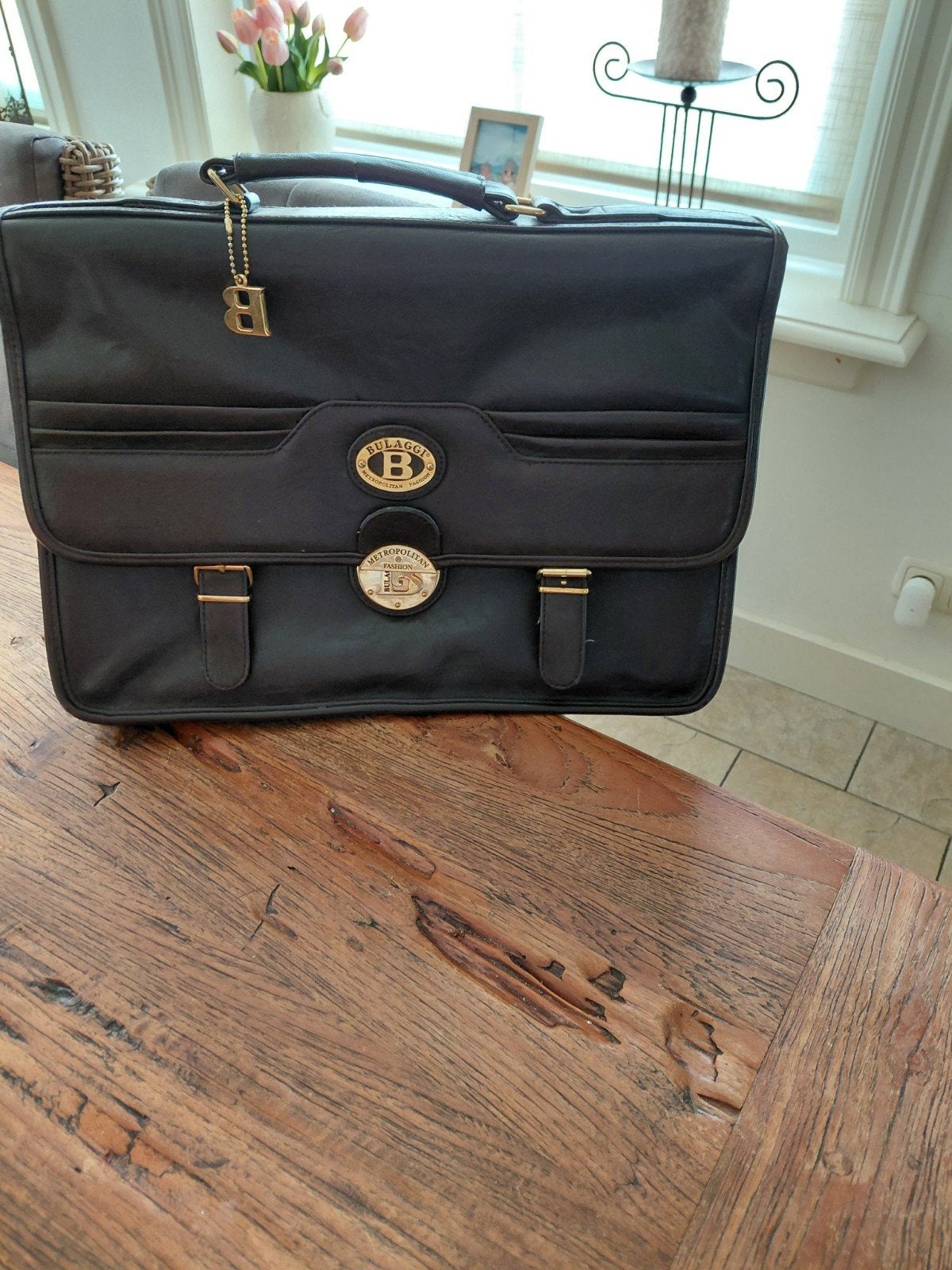 Prachtige Bulaggi Aktetas / Laptoptas met veel opbergruimte, Ophalen of Verzenden, Zo goed als nieuw, Bruin, Overige typen