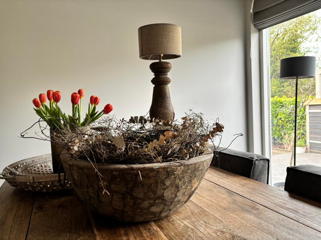 Landelijke houten schaal, Gebruikt, Schaal, Rond, Ophalen of Verzenden