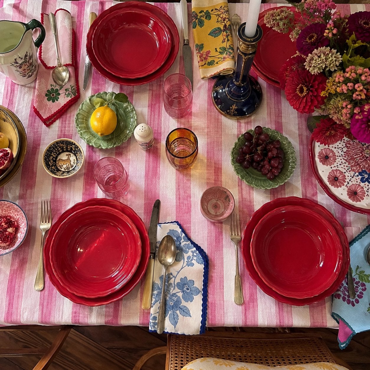 Vintage rode soepborden – set van 8, Ophalen of Verzenden