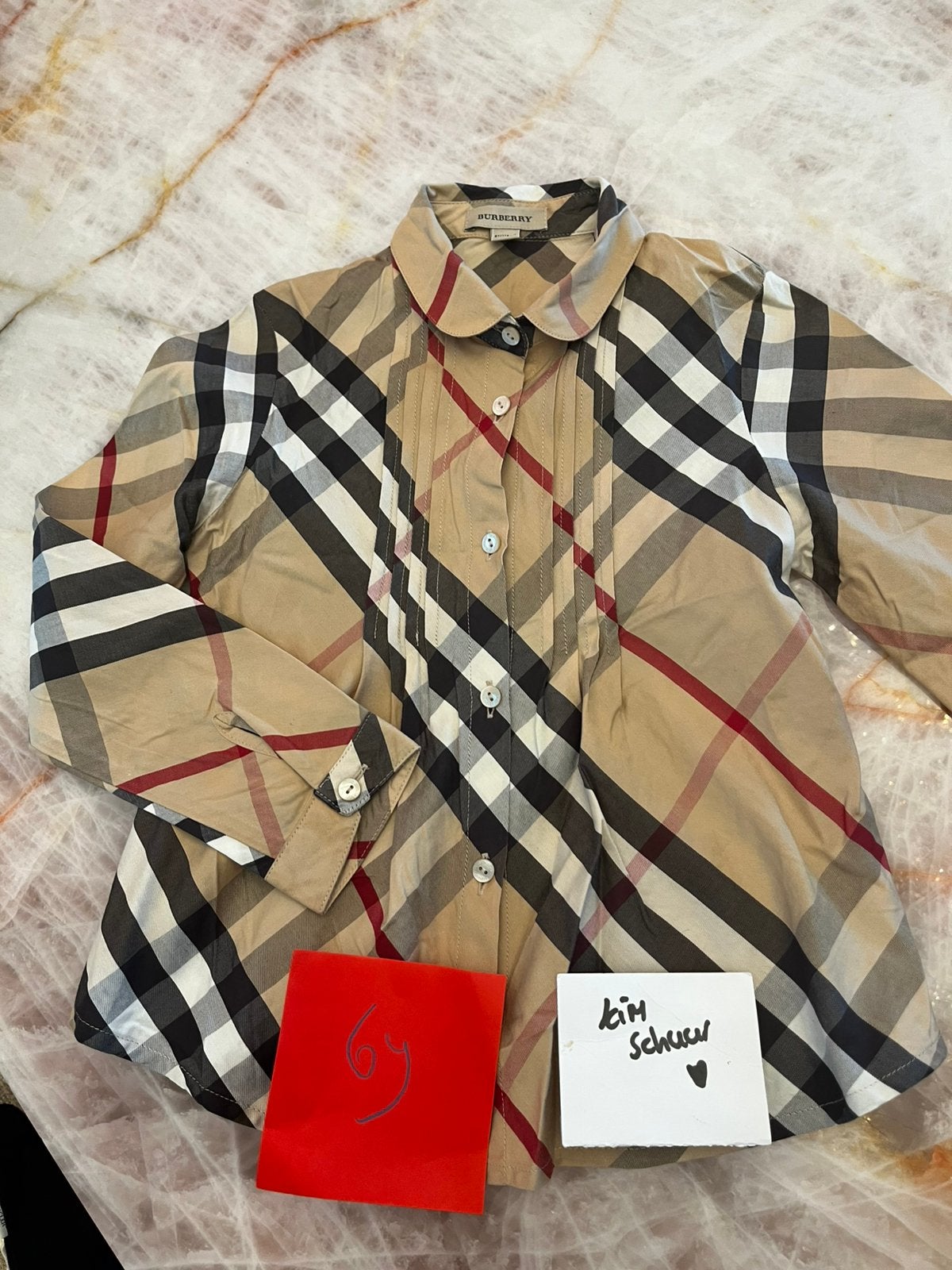 Burberry blouse origineel 6 jaar, Ophalen of Verzenden, Zo goed als nieuw, Jongen of Meisje, Overhemd of Blouse