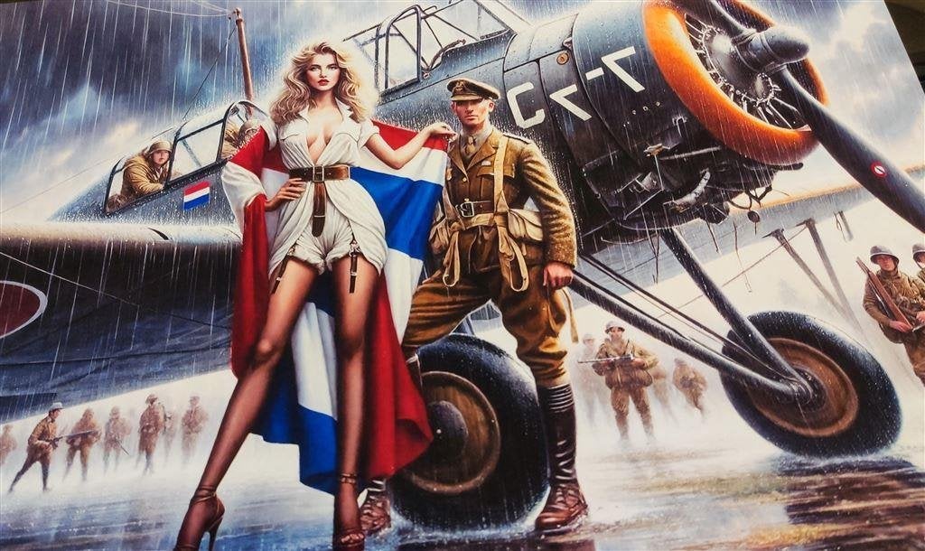 Limited Edition Nederlands Leger Vliegtuig Pin Up Poster, Verzenden, Nieuw, Schaalmodel