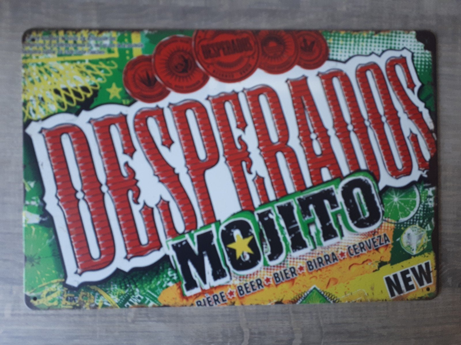 Desperados Mojito 20x30 cm Metalen Reclamebord, Ophalen of Verzenden, Nieuw, Reclamebord, Plaat of Schild, Overige merken