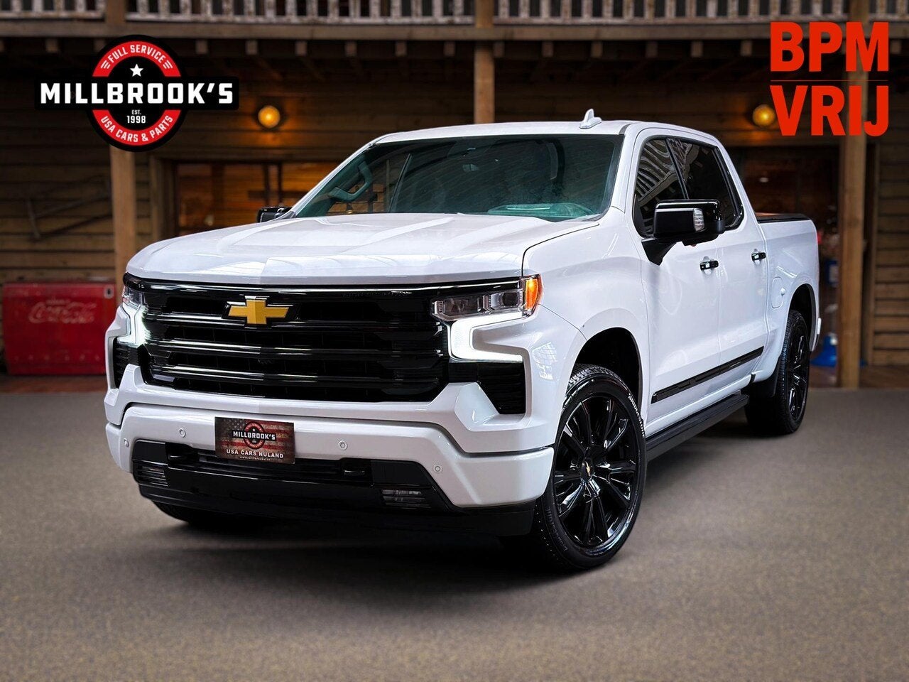 Chevrolet Silverado High Country 6.2 V8 420 PK, BPM VRIJ, Bl, Automaat, 8 cilinders, Wit, Leder