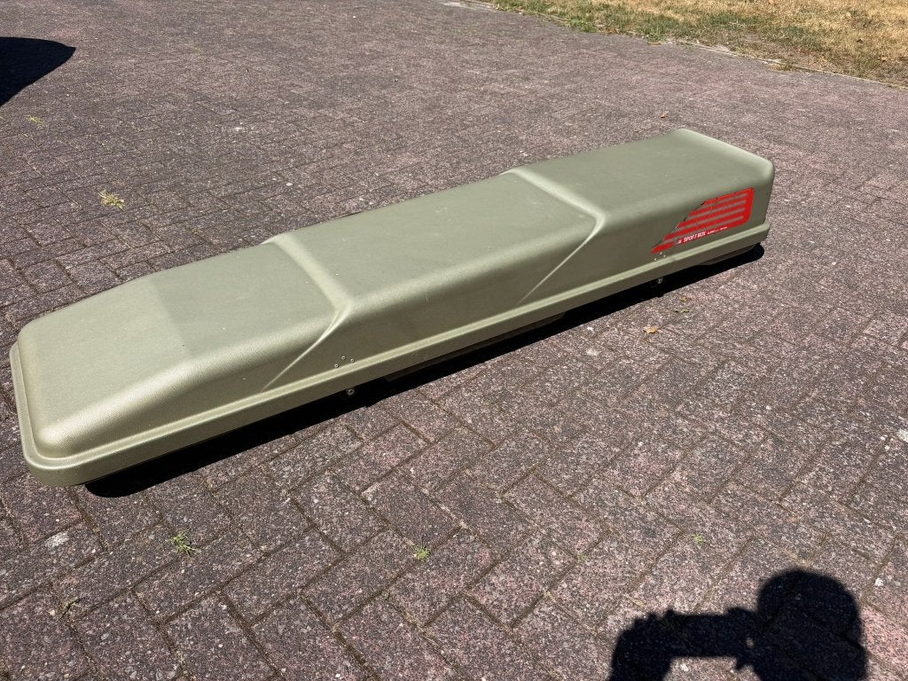 Fabri dakkoffer met Thule dakdragers - Gebruikt, goede staat, Auto diversen, Dakkoffers, Ophalen, Gebruikt