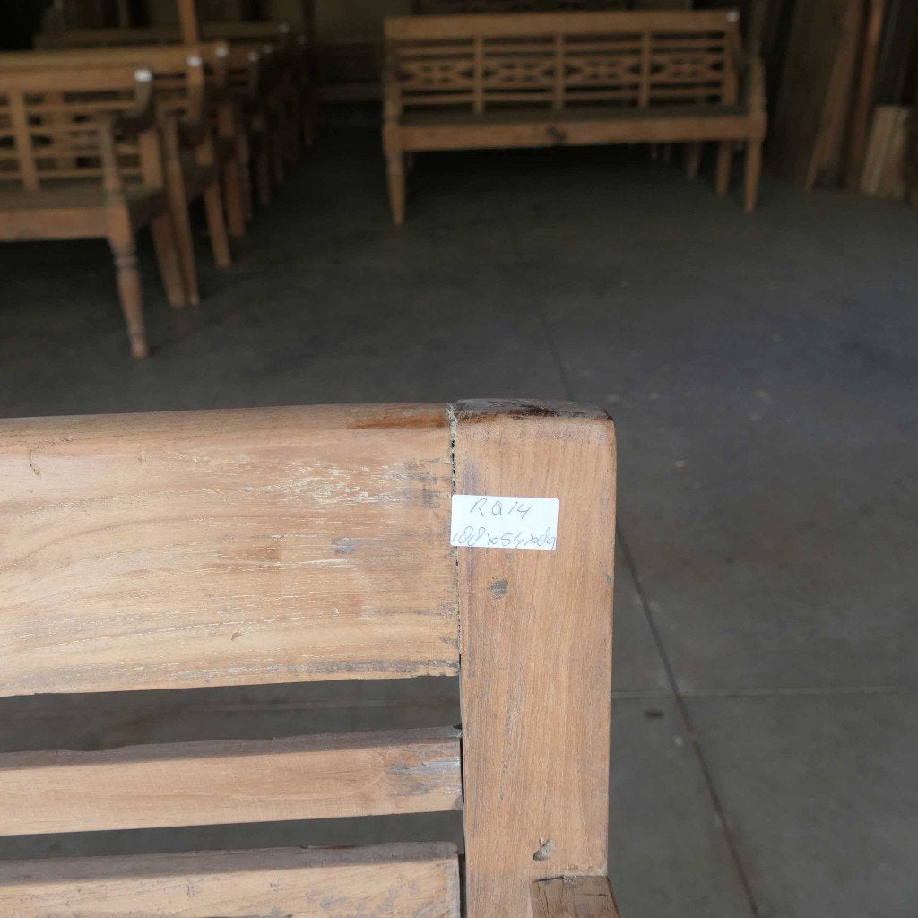 Landelijk Stationsbank RQ14 Teak hout tuin Ibiza terras bank, Ophalen of Verzenden