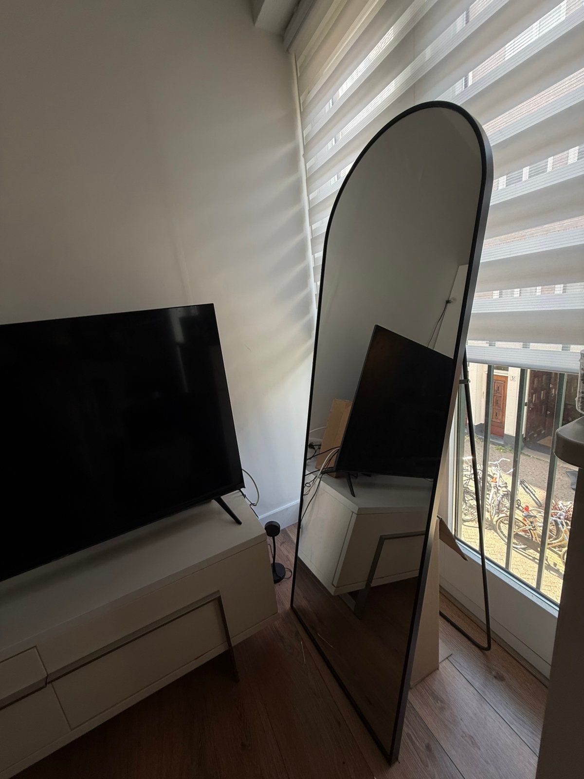 Arched full length floor mirror, Ophalen, Zo goed als nieuw, Minder dan 100 cm, Rechthoekig