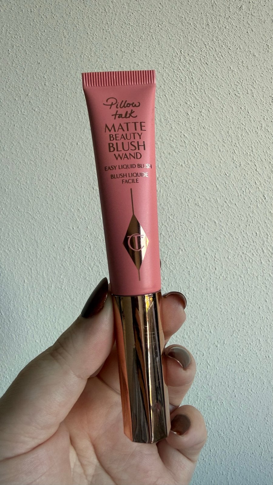 Charlotte Tilbury Blush Wand - Pillow Talk Pink Pop, Wangen, Ophalen of Verzenden, Zo goed als nieuw, Make-up