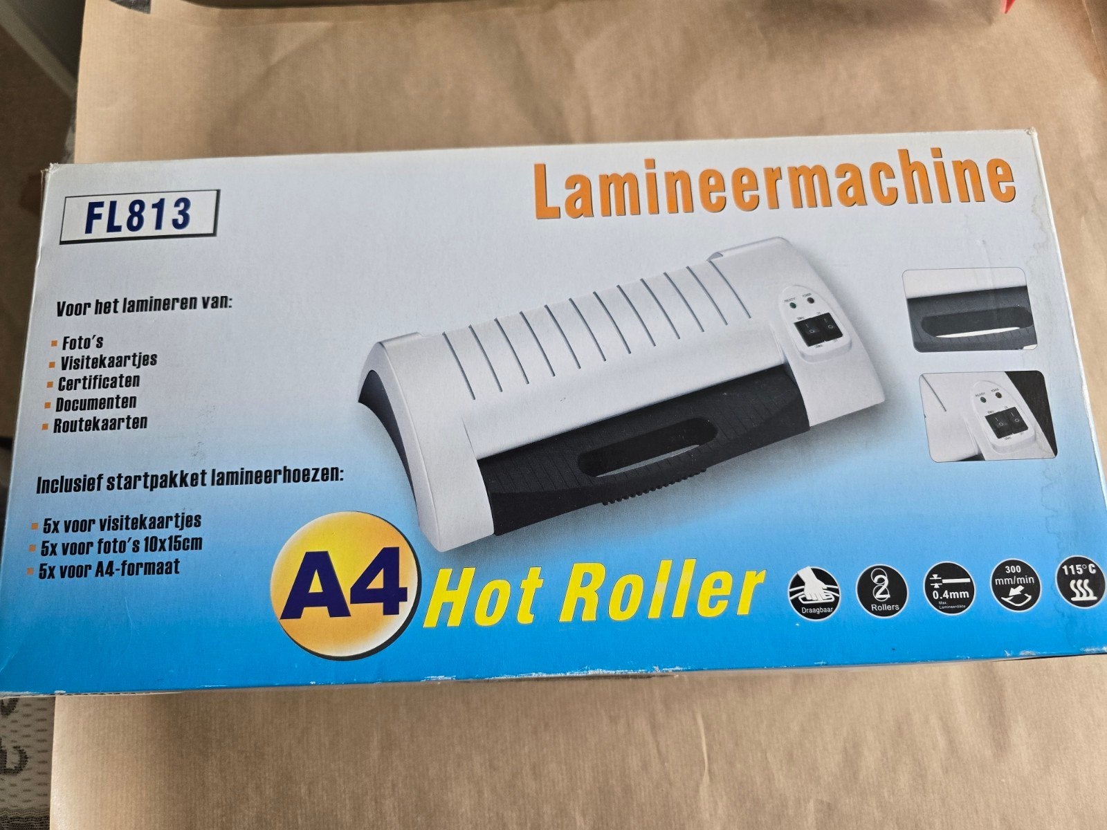 Lamineermachine FL813 A4 Hot Roller – Zo goed als nieuw!, Ophalen of Verzenden, Gebruikt