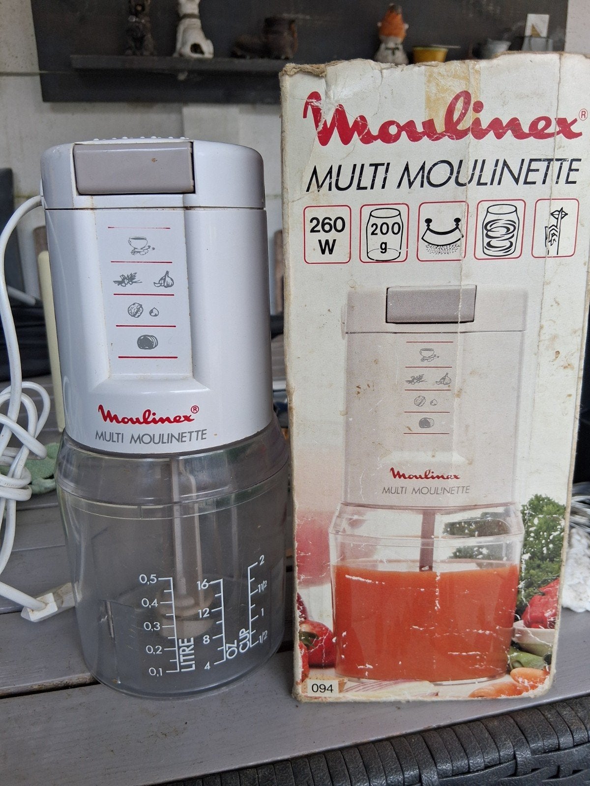Moulinex Multi Moulinette Hakmolen - 260W, Minder dan 1 liter, Ophalen of Verzenden, Gebruikt, 1 snelheid