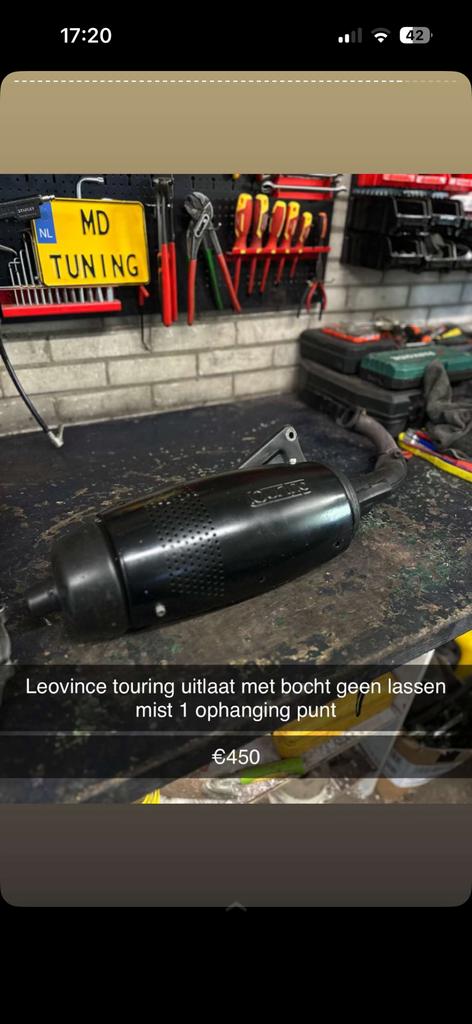 Leovince touring uitlaat, Ophalen