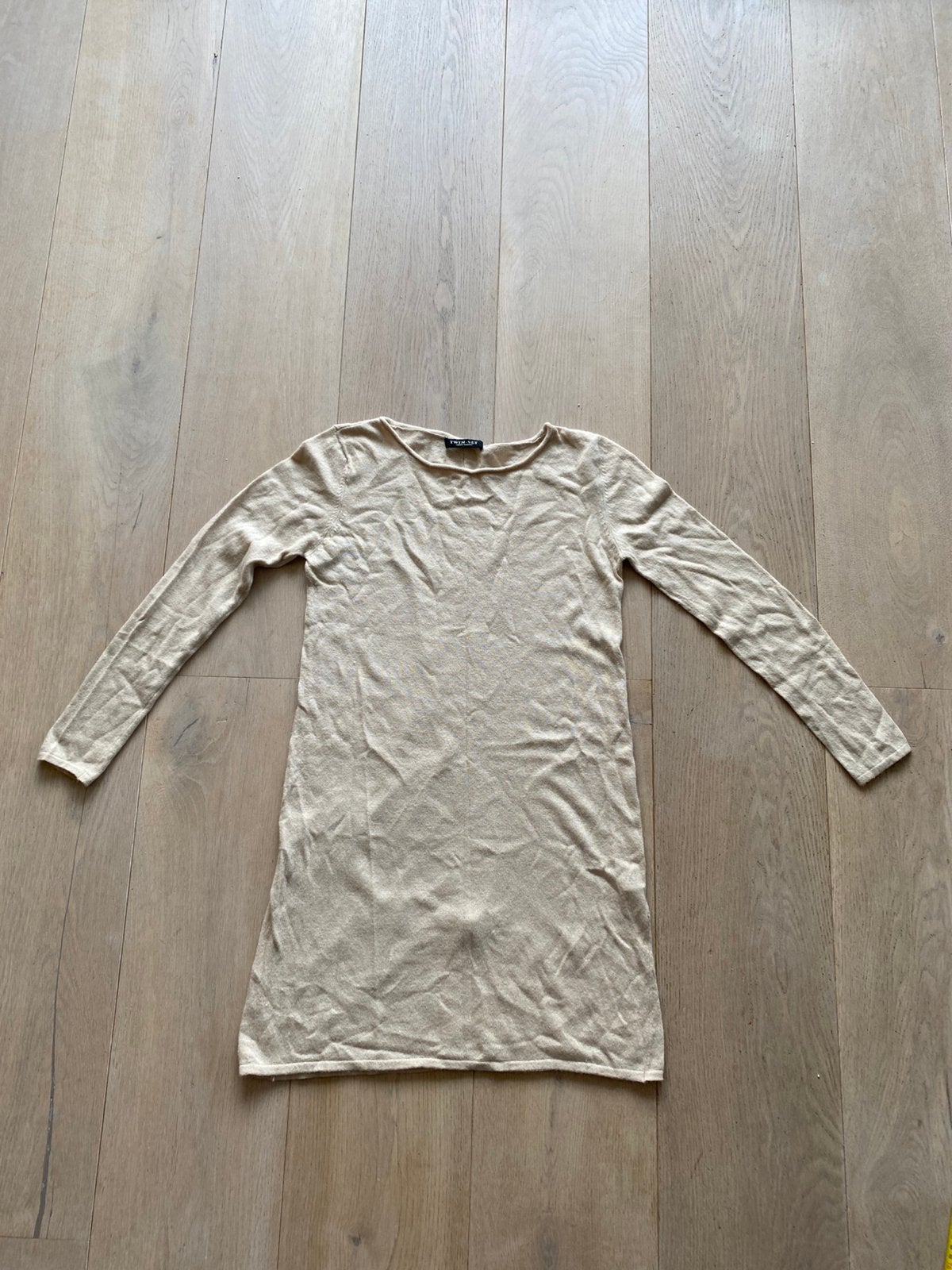 Twin-set angora wol cashmesre s, Beige, Ophalen of Verzenden, Zo goed als nieuw, Maat 36 (S)