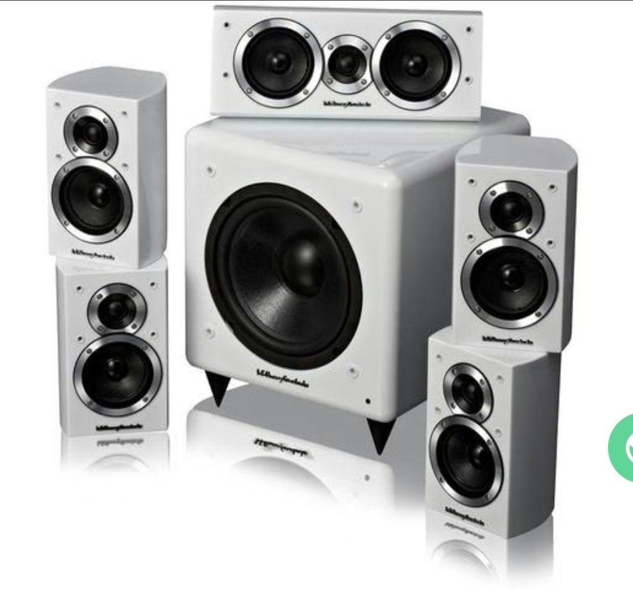 Wharfedale DX1 Home Cinema Surround Speakerset Hoogglans Wit, 70 watt of meer, Zo goed als nieuw, 5.1-systeem, Overige spelers