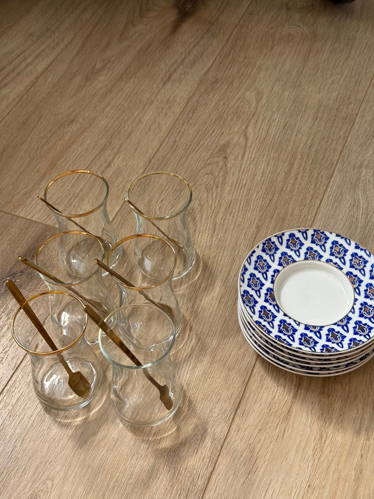 Turkse theeglazen set, Ophalen, Glas of Glazen, Gebruikt, Glas