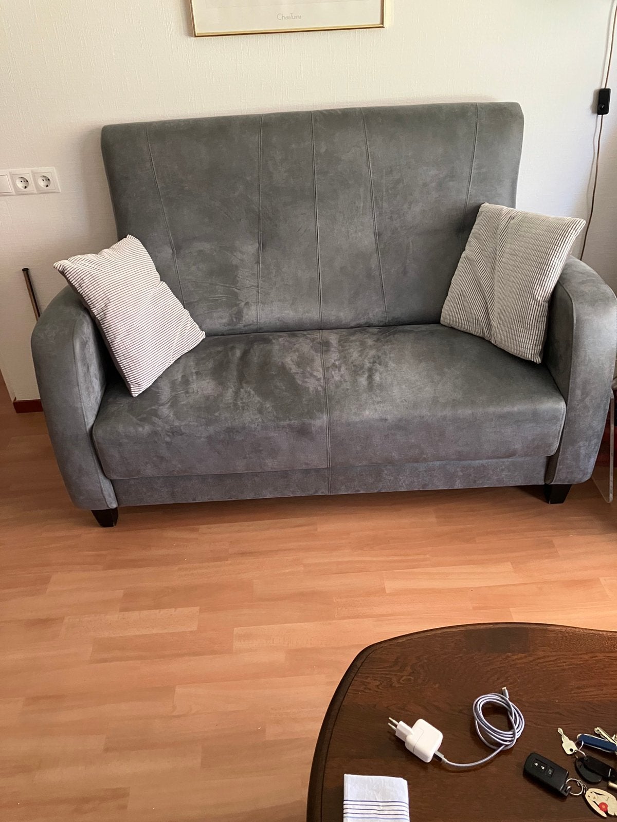 Bank + fauteuil., Ophalen, Tweepersoons, 75 tot 100 cm, Zo goed als nieuw