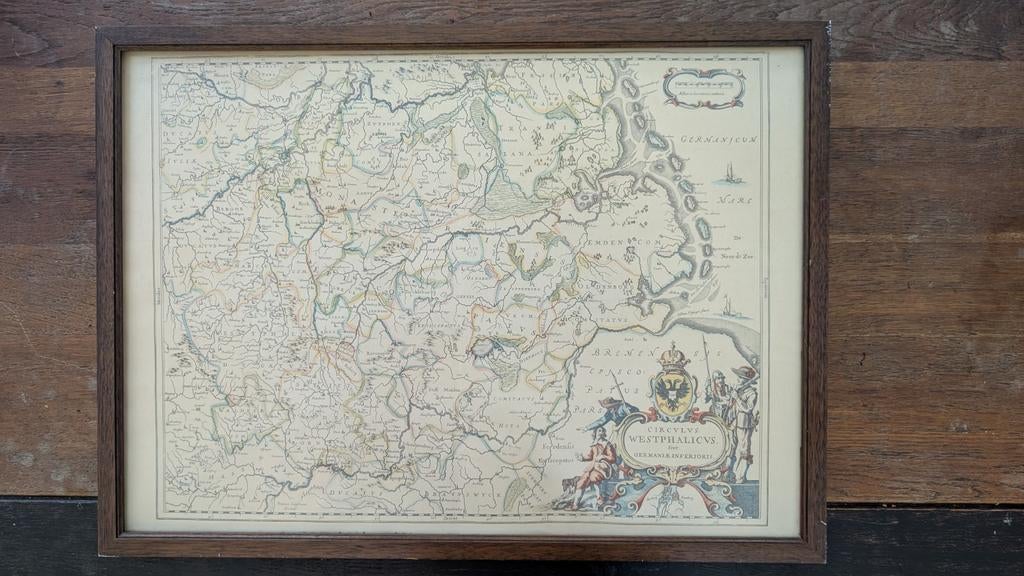 Set van 2 vintage landkaarten: Pruisen & Westfalen, Ophalen, Zo goed als nieuw, 1800 tot 2000, Landkaart