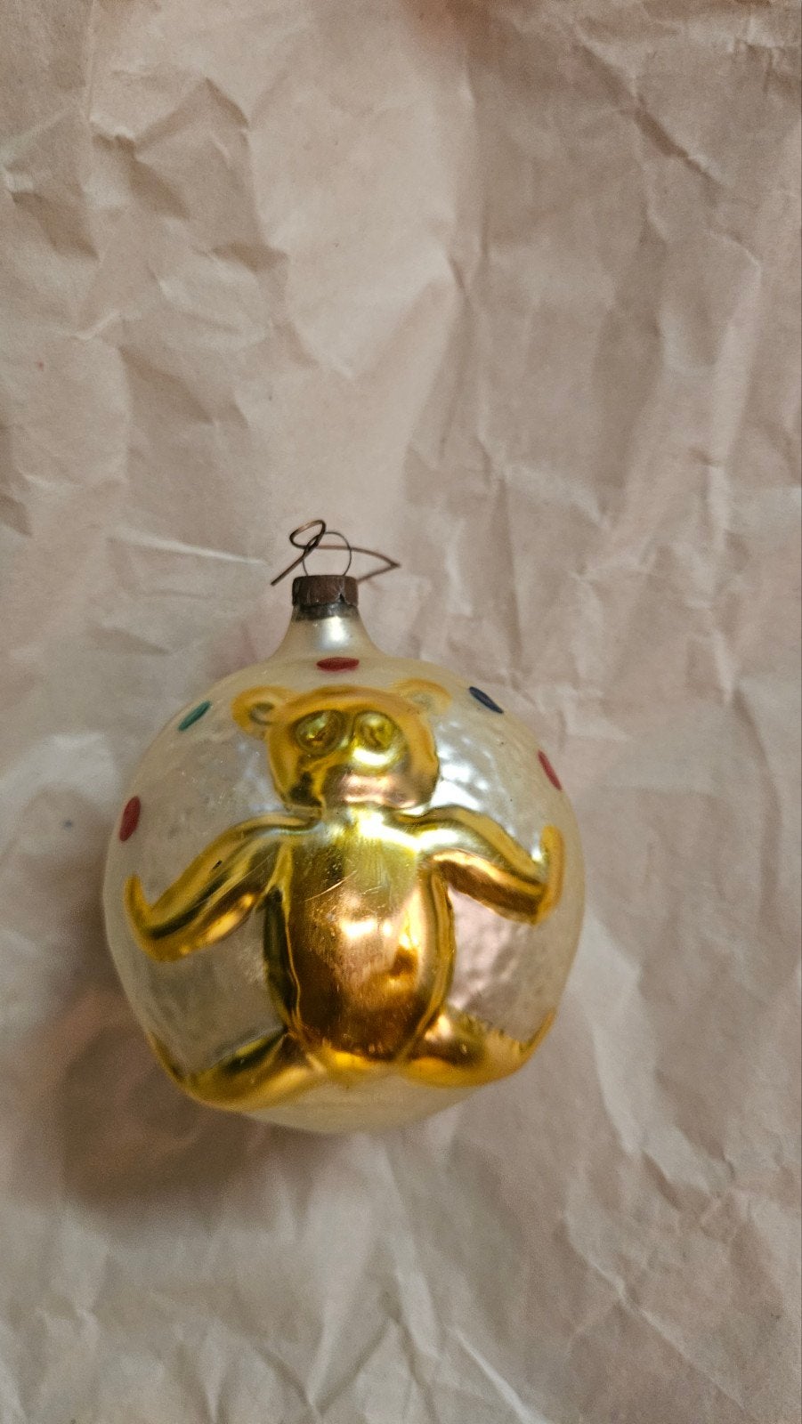 oude glazen kerstbal, Ophalen of Verzenden
