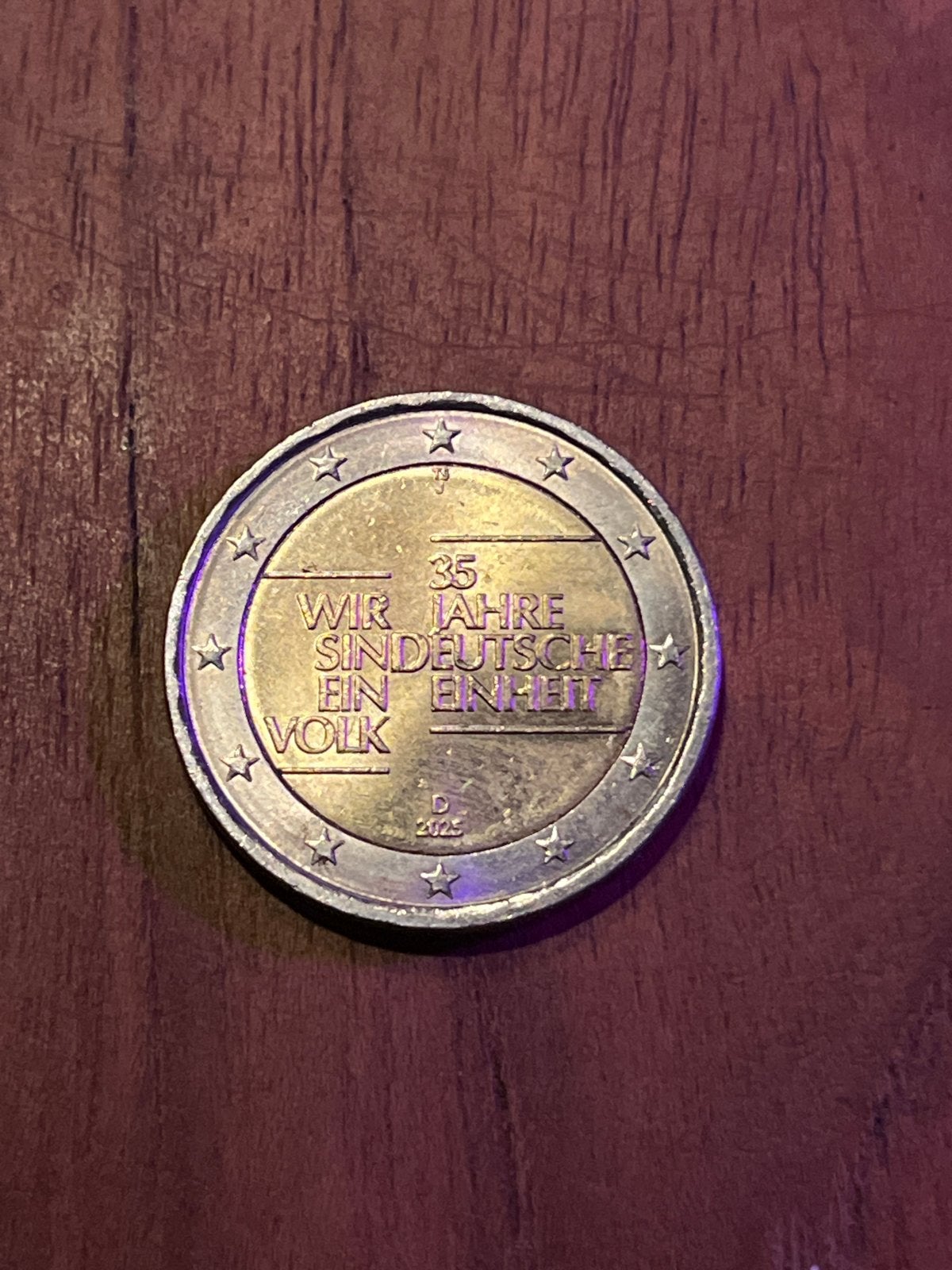 Zeldzame Duitse 2 Euro munt 2025 - 35 Jaar Duitse Eenheid, Ophalen of Verzenden, Duitsland, 2 euro, Losse munt