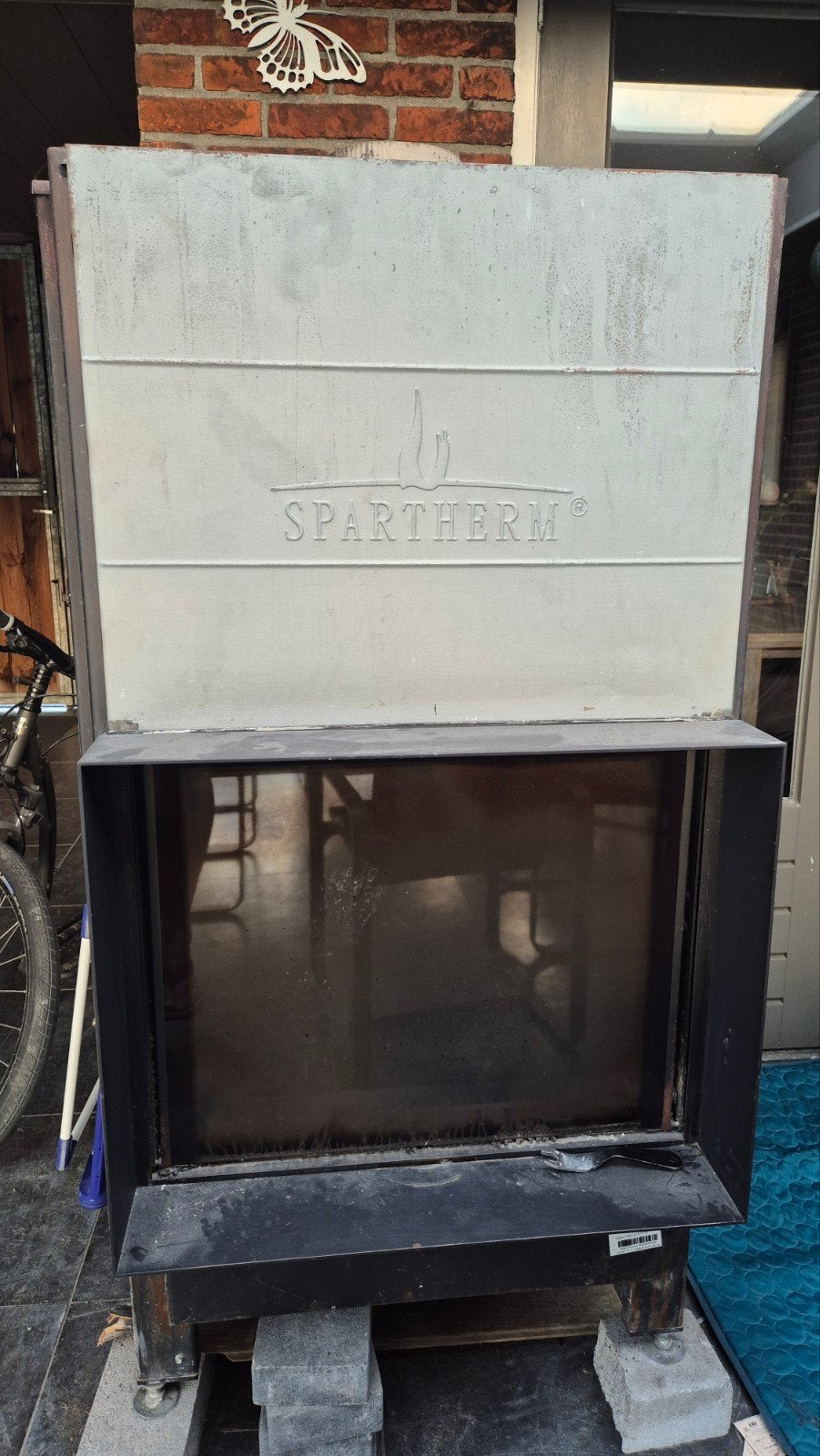 Spartherm haard met liftdeur - 2014, Ophalen, Gebruikt, Inbouwhaard, Houthaard