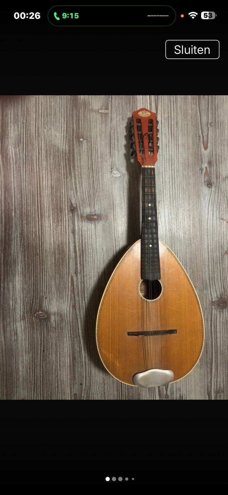 Mandoline jaren 40/50 helemaal heel, Muziek en Instrumenten, Snaarinstrumenten | Mandolines, Ophalen of Verzenden, Zo goed als nieuw