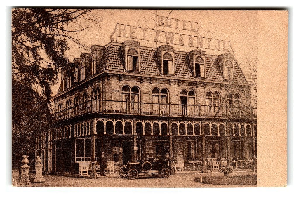 De Lutte bij Oldenzaal, Hotel "Het Zwaantje" - Met Auto, Verzenden, 1920 tot 1940, Ongelopen, Overijssel