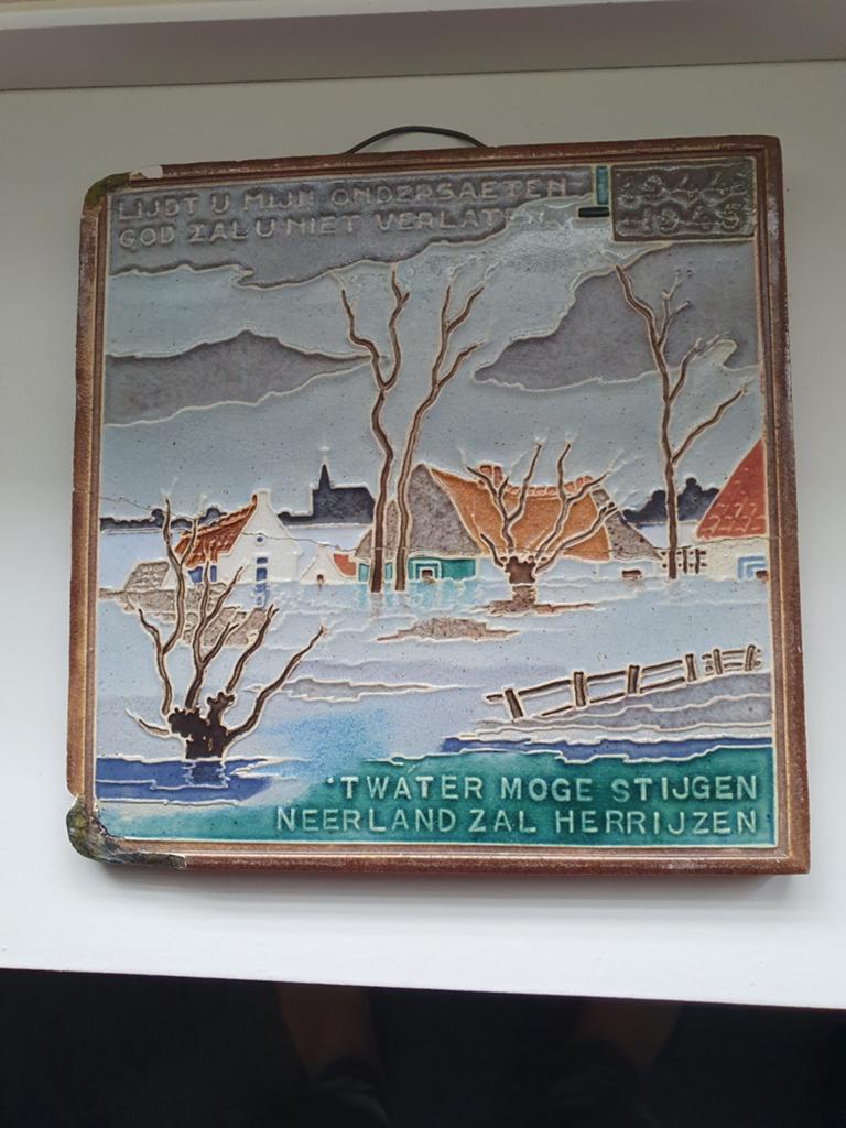 Westraven Utrecht Tegeltje Cloisonné Techniek 1944-1945, Antiek en Kunst, Antiek | Wandborden en Tegels, Ophalen of Verzenden