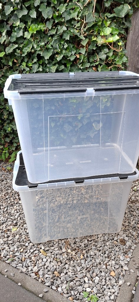 Dragonbox opbergbox 60L met klepdeksel, stapelbaar/nestbaar, Doe-het-zelf en Verbouw, Ophalen, 40 tot 60 cm, 50 tot 75 cm, Zo goed als nieuw