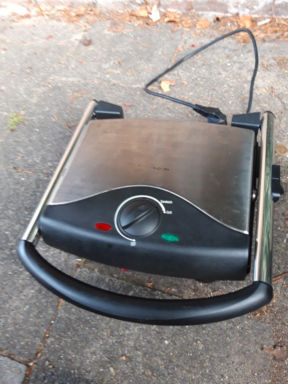 Sandwichmaker / Grill - Zilver en Zwart, Witgoed en Apparatuur, Ophalen of Verzenden, Gebruikt