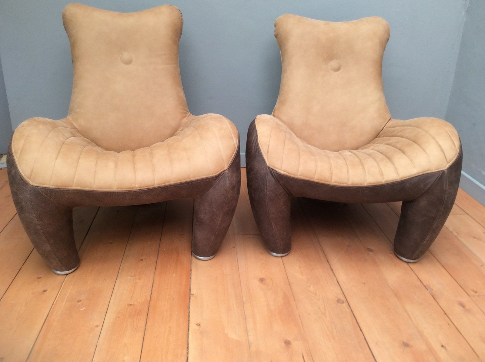 Grote leolux stoelen. Opnieuw gestoffeerd in leder., Ophalen, Zo goed als nieuw, 75 tot 100 cm