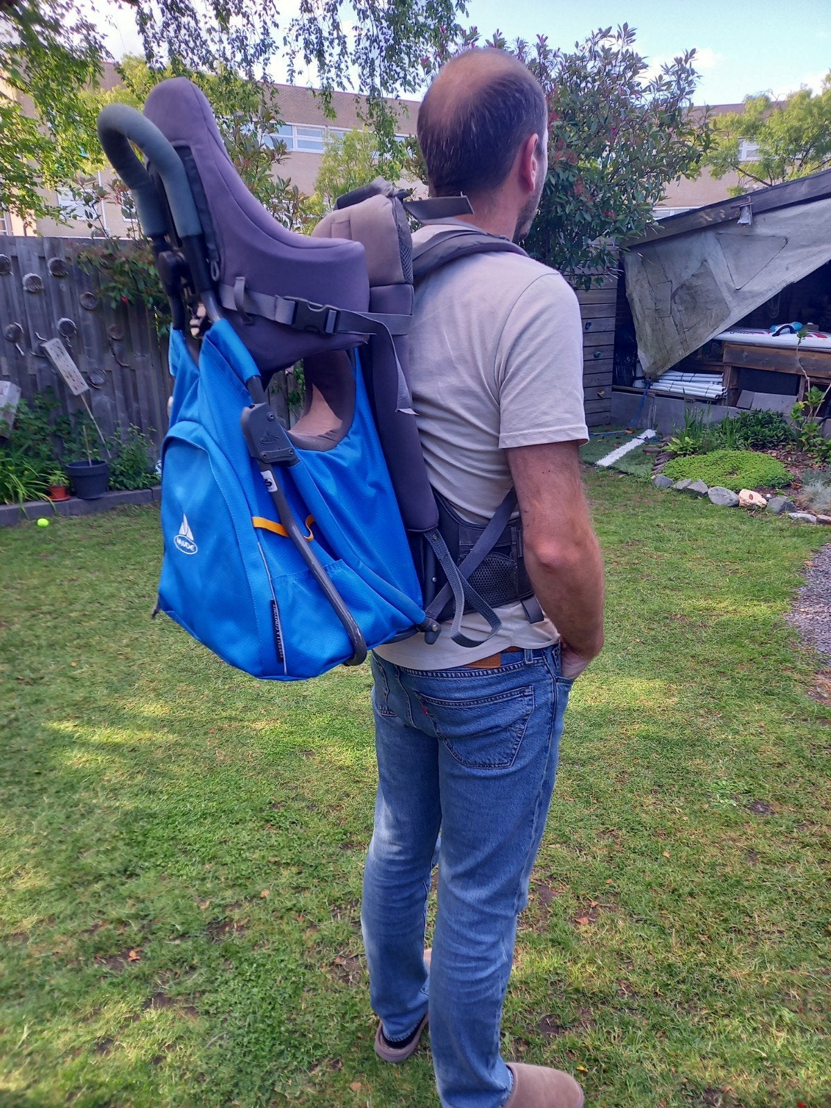 Vaude Rugdrager M met zonnescherm en regenhoes, Kinderen en Baby's, Babydragers en Draagdoeken, Ophalen of Verzenden, Rug, Overige typen