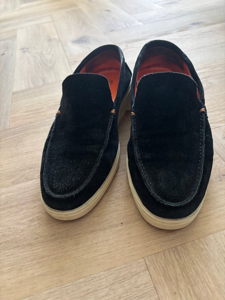 Loafers Santoni maat 8,5, Loafers, Zwart, Ophalen of Verzenden, Zo goed als nieuw