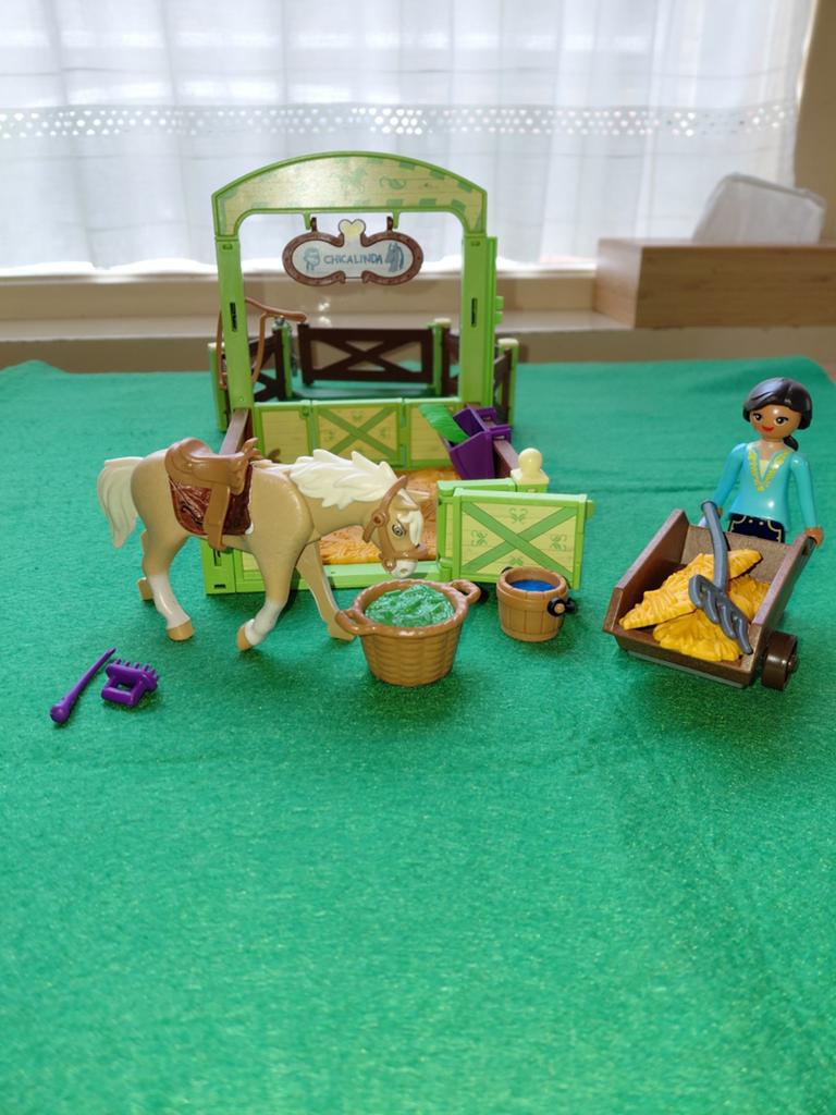 Playmobil Spirit Riding Free Pru & Chicalinda met stal, Ophalen of Verzenden, Zo goed als nieuw, Complete set