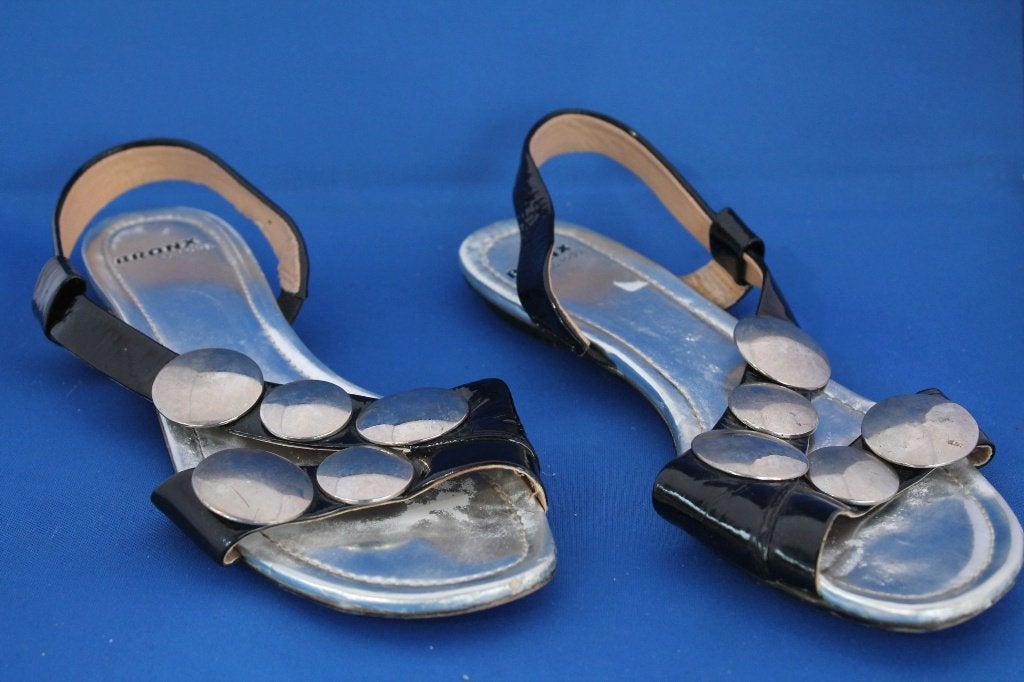 Bronx slippers voor dames, maat 39. Metalen look. K9, Tweedehands verkoop, Tweedehands verkoop, Zwart, Ophalen of Verzenden