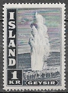 IJSLAND 1 Kr. zegel Geiser 1945, Verzenden, IJsland, Postfris