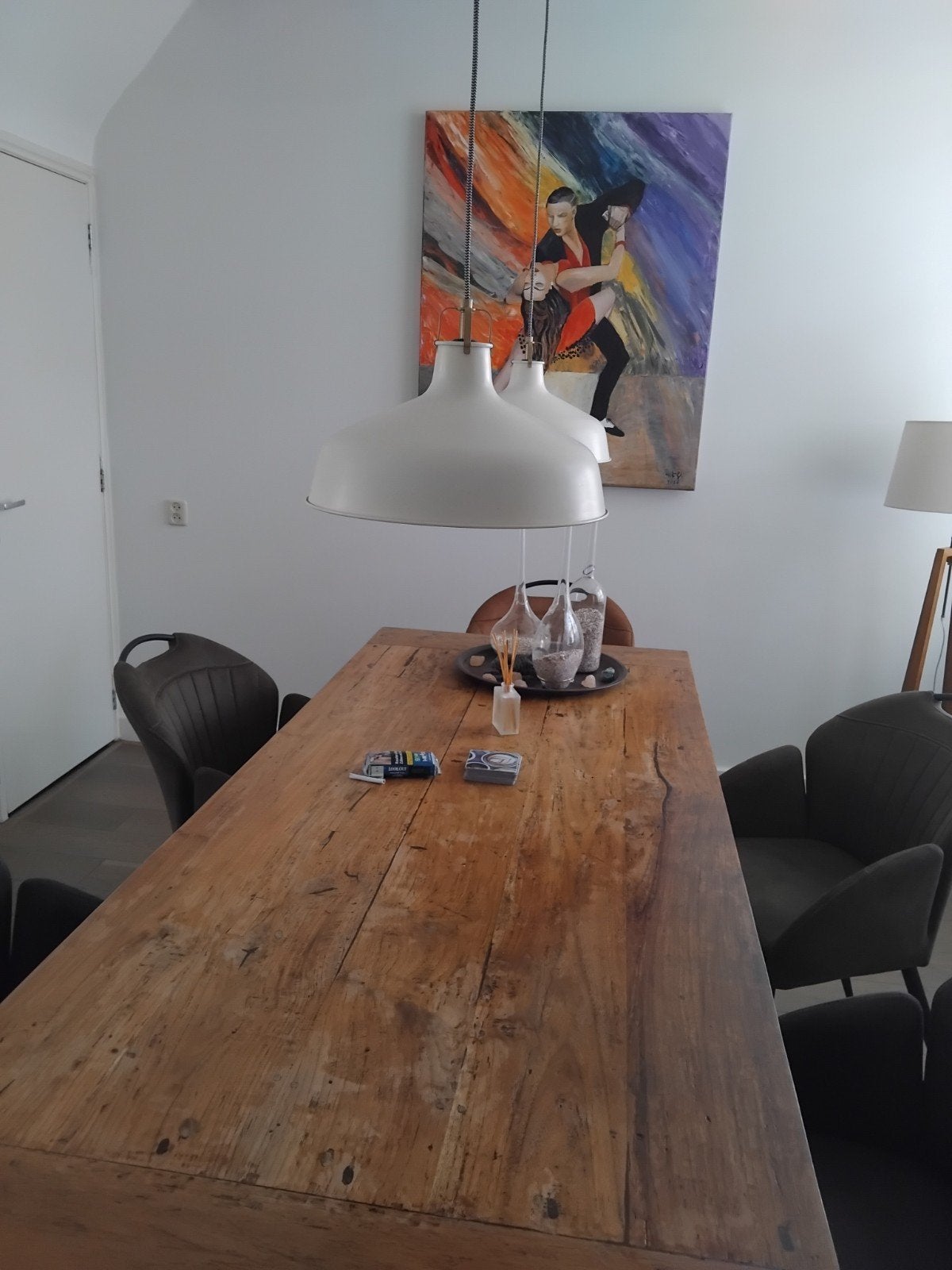 2 tafellampen ,staat en wit +2 ledlampen, Huis en Inrichting, Wit, Ophalen