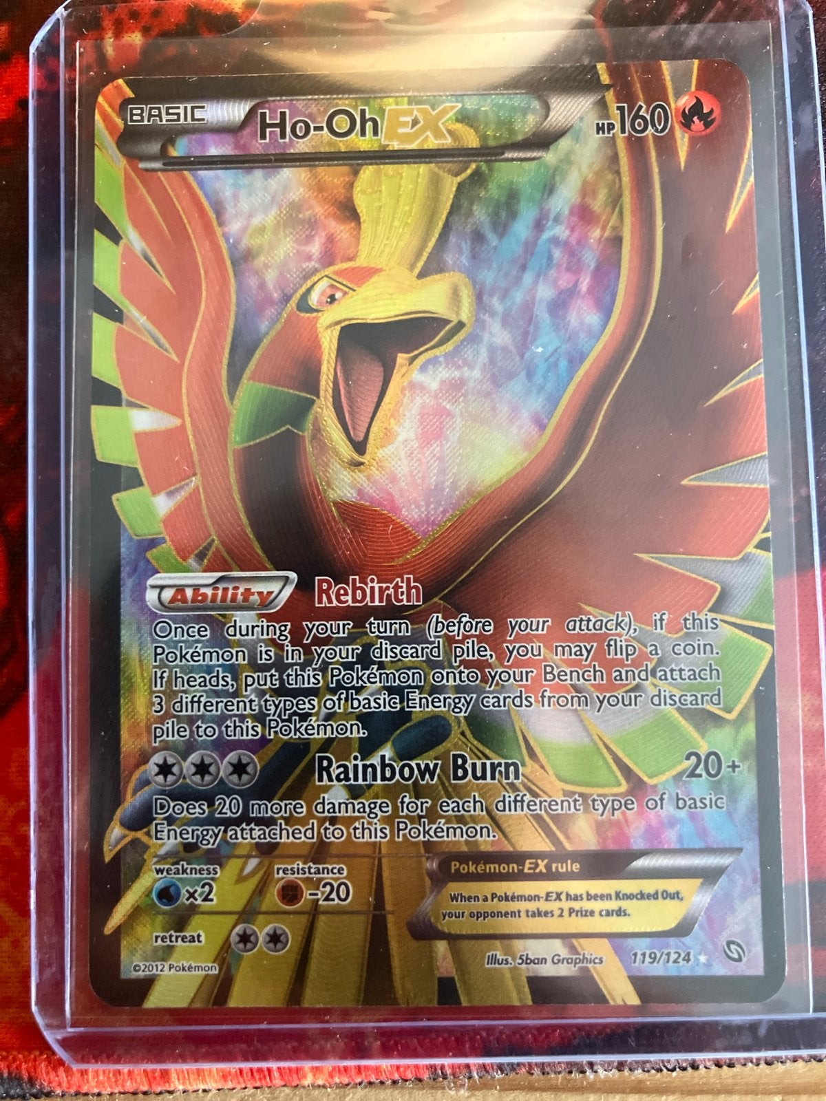 Ho-Oh EX Pokemon kaart 119/124 Dragons Exalted, Ophalen of Verzenden, Zo goed als nieuw, Losse kaart
