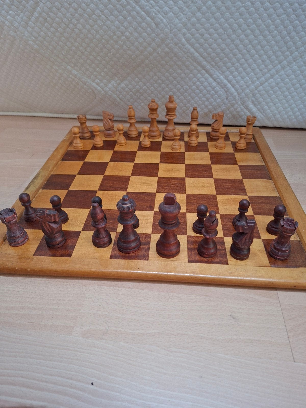 groot houten schaakspel met extra schaakbord, Ophalen of Verzenden