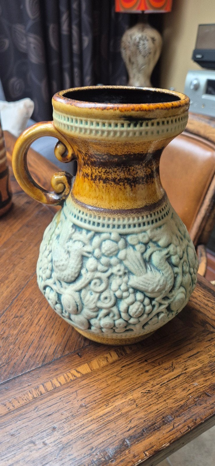 West Germany vaas 20 cm hoog prijs zie bieden, Antiek en Kunst, Antiek | Vazen, Ophalen of Verzenden