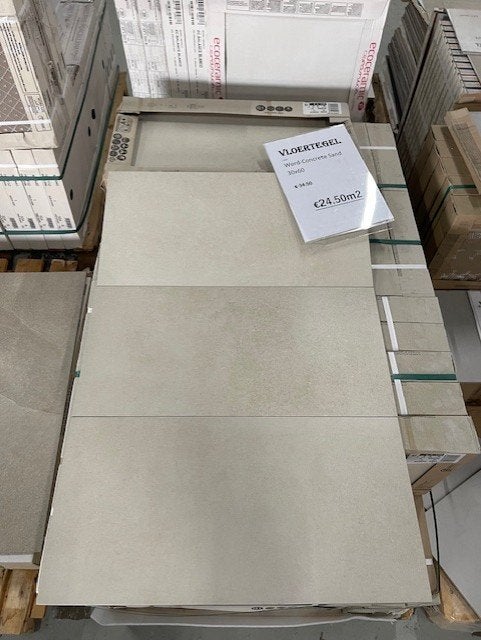 Beige vloertegel 30x60 gerectificeerd – de Concrete Sand