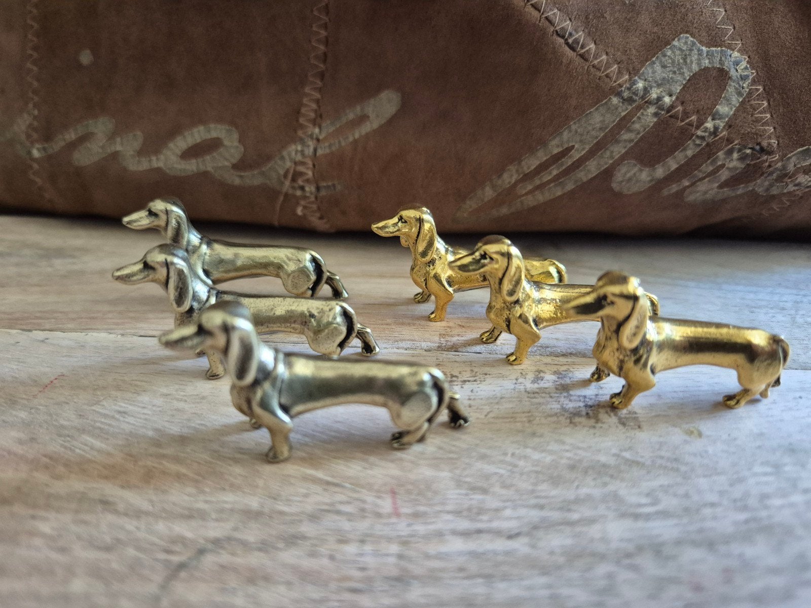 Teckel koper 6 stuks, Verzenden, Nieuw, Hond of Kat, Beeldje of Figuurtje