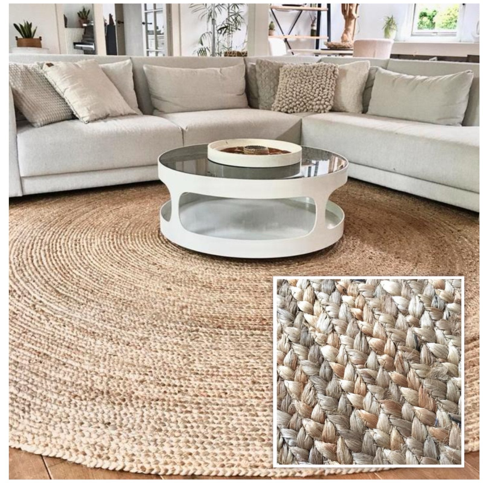 Giant natural de luxe - melange xxl vloerkleed - fotoshoot, Huis en Inrichting, Ophalen, Rond, 200 cm of meer, Zo goed als nieuw