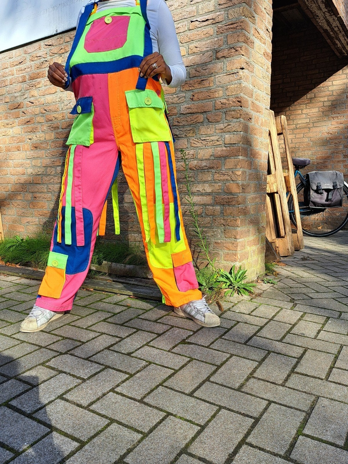 Clownspak overall maat L dames/heren, Ophalen, Zo goed als nieuw, Carnaval