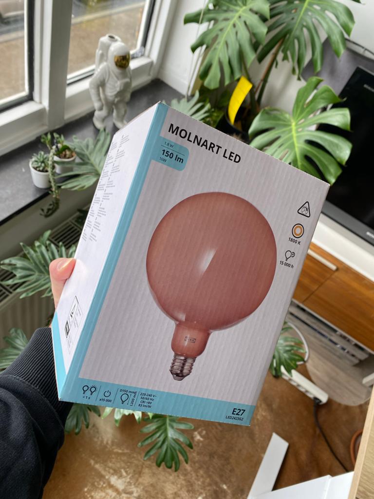 IKEA Molnart LED lamp, nieuw in doos, 1800K, Huis en Inrichting, Lampen | Spots, Ophalen, Nieuw, Metaal of Aluminium, Led