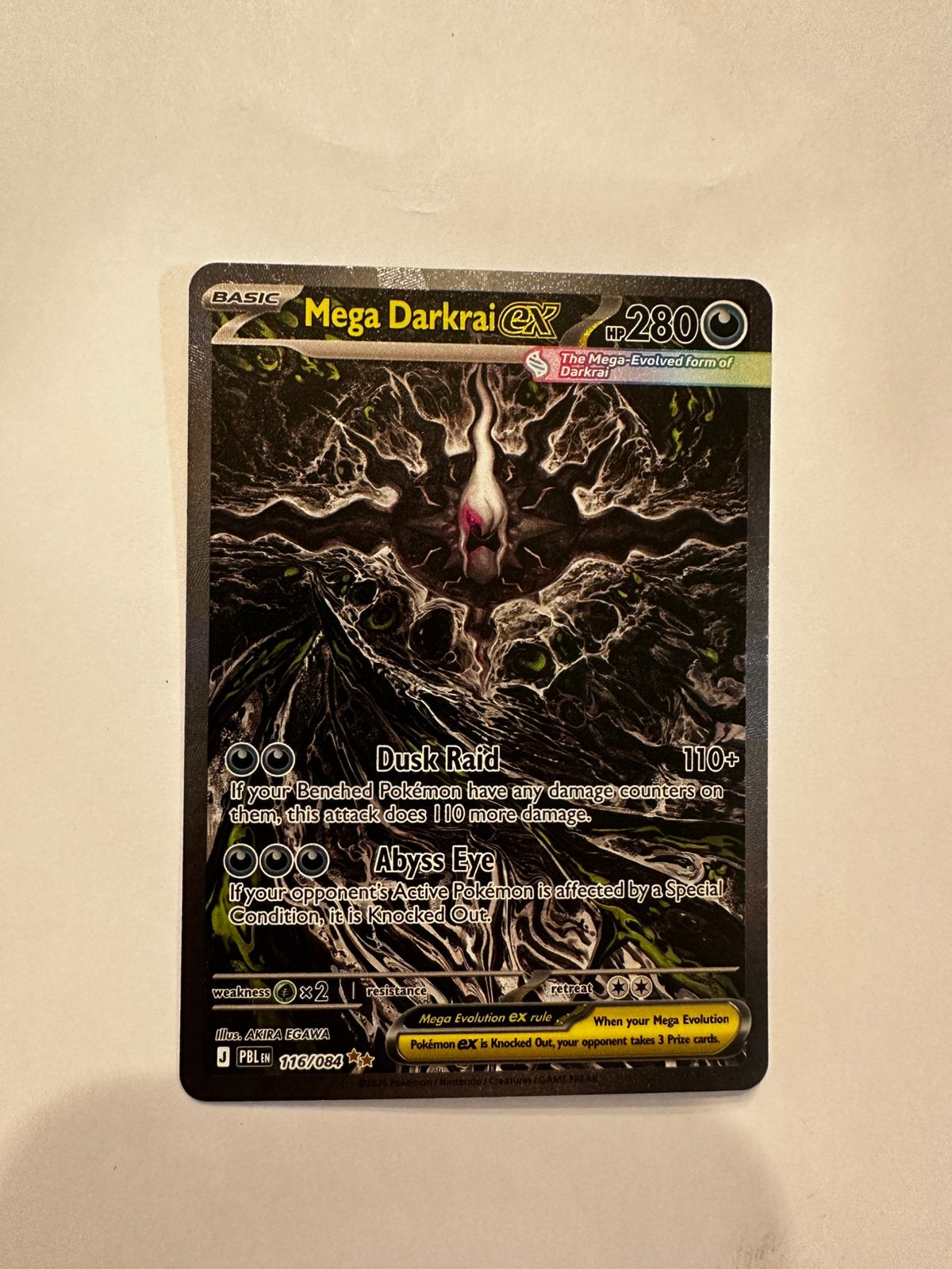 Mega Darkrai ex - 116/084 - SIR - Pitch Black - Pokémon, Ophalen of Verzenden, Nieuw, Losse kaart