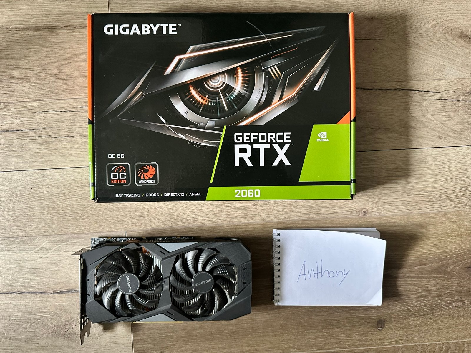 Gigabyte GeForce RTX 2060 OC Windforce, PCI-Express 3, Gebruikt, HDMI, GDDR6