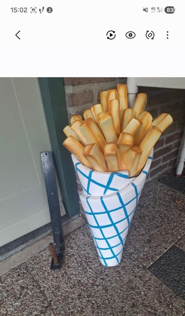 Polyester Frietzak Reclame met Muurbevestiging, Ophalen of Verzenden, Gebruikt, Reclamebord