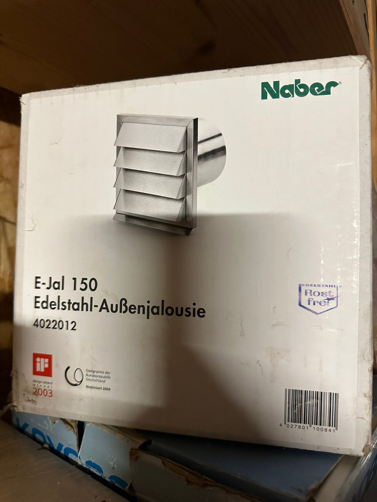 Naber E-Jal150 buitenmuurjaloezie luchtafvoer voor afzuigkap, Doe-het-zelf en Verbouw, Nieuw, Ophalen of Verzenden, Rvs, Minder dan 2 meter
