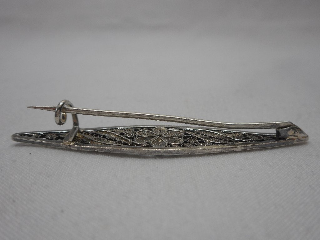 Zilveren antiek filigrain broche nr.770, 4 tot 7 cm, Verzenden, Zo goed als nieuw, Zilver