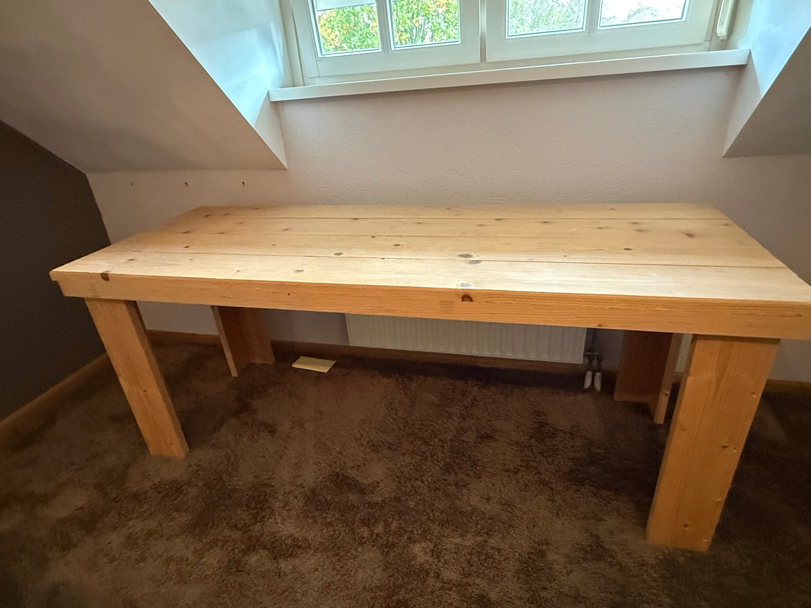 Steigerhouten Bureau - Robuust en Ruim (205x76x82 cm), Huis en Inrichting, Ophalen, Overige typen, Gebruikt, Hout