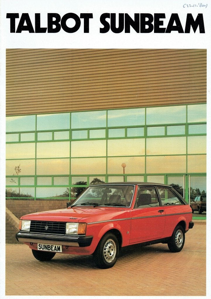 Folder Talbot Sunbeam (Engelse uitgave - 1980), Verzenden, Gelezen, Overige merken