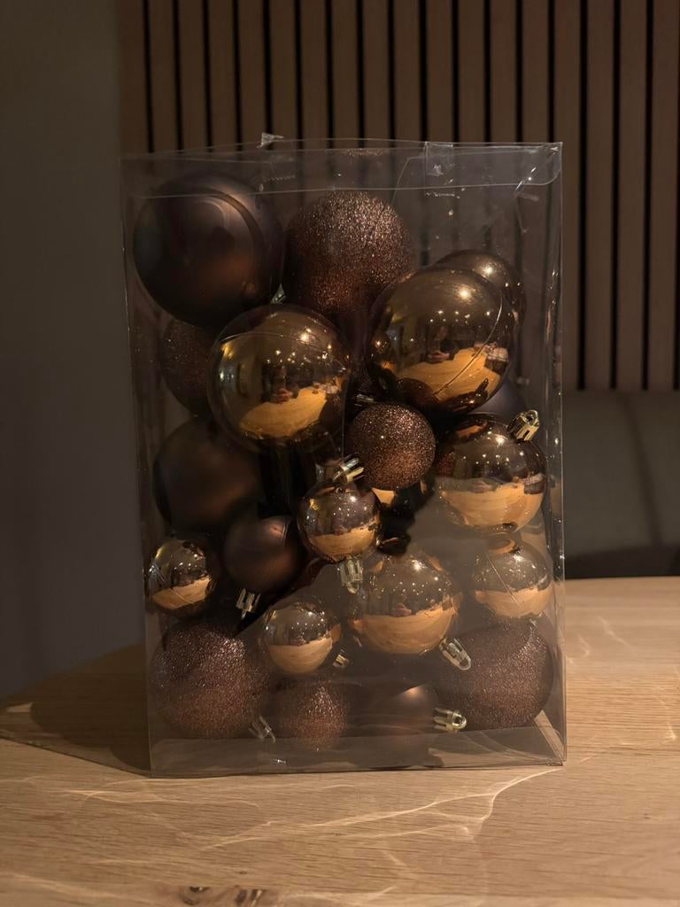 Luxe kerstballen set – bruin/goud mix (44 stuks), Diversen, Ophalen of Verzenden, Nieuw